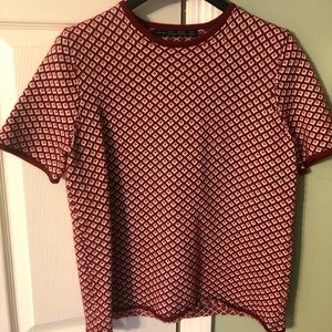 Zara Red Sweater Short Sleeve